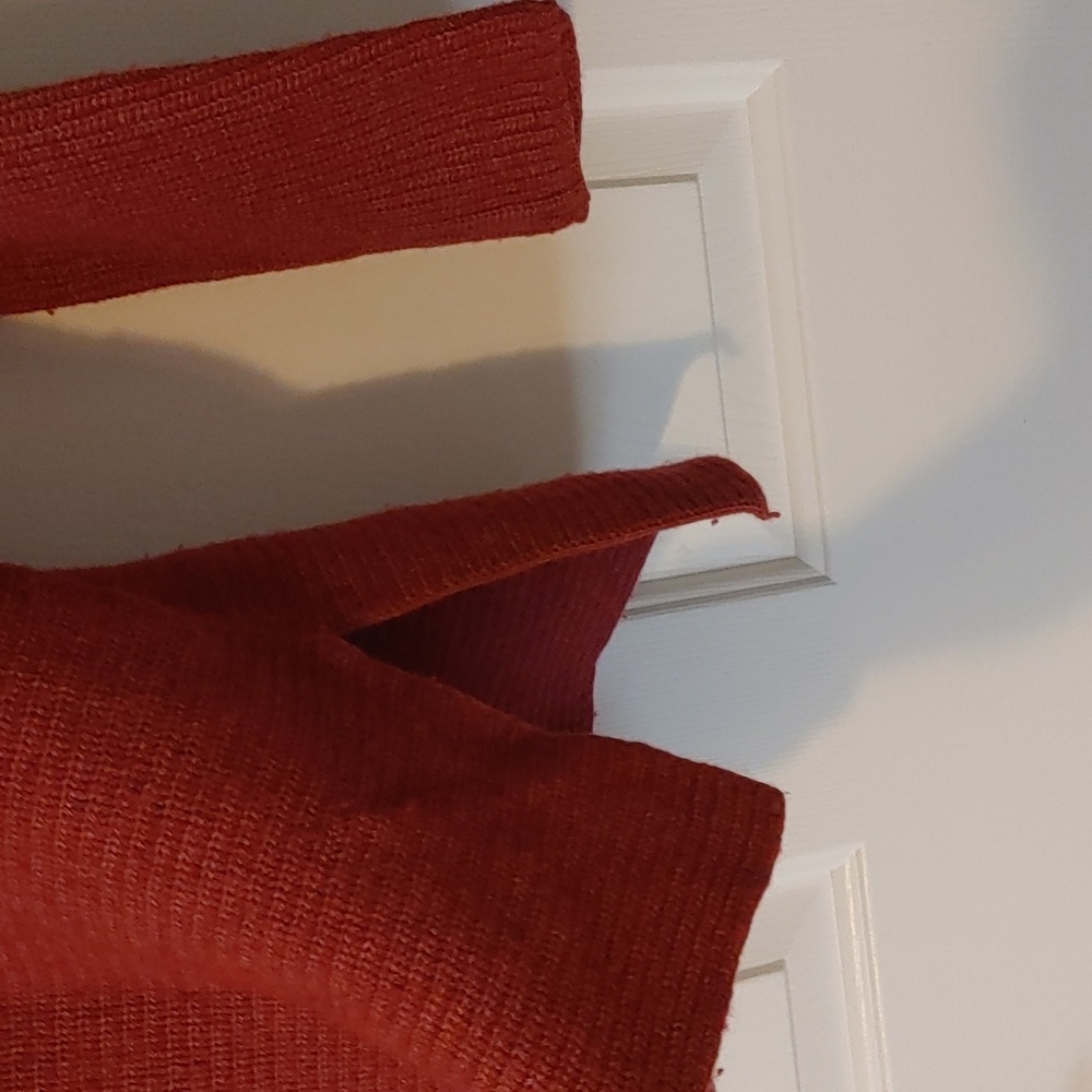 Merino Wool Cashmere Cowl Neck Sweater Women's Small Maroon Cottagecore - Picture 5 of 7
